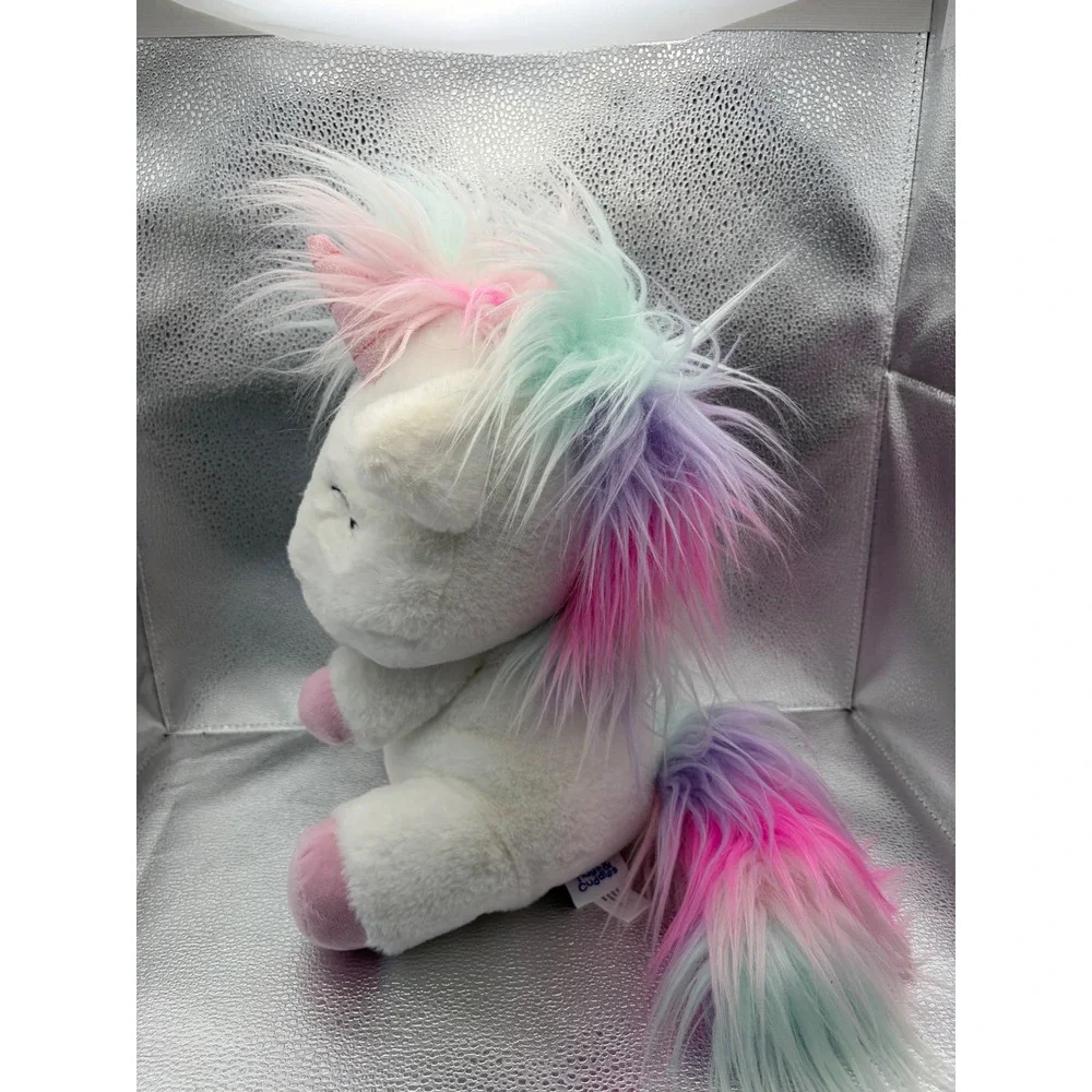 Hugs & Cuddles Rainbow Unicorn Plush Stuffed Animal White Pink 10 inch 2022